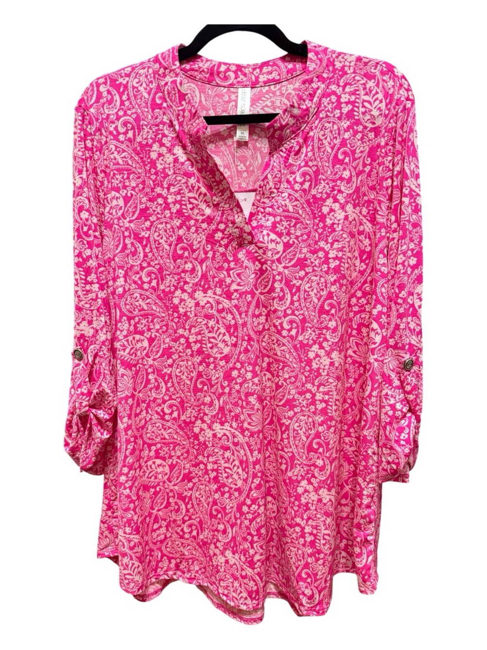 Dear Scarlett Pink Paisley Blouse Women’s XL NWT - Picture 2 of 7